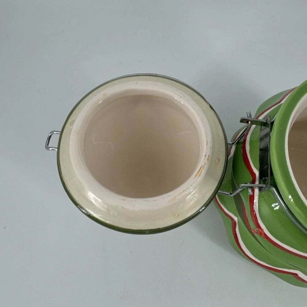 Canister Ceramic Christmas Tree Holiday Green Snacks Treat Jar‎ 7
